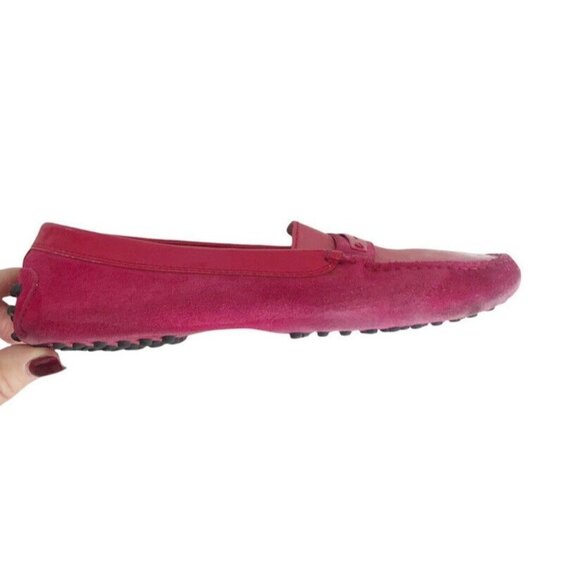 Tods Gommino Pink Magenta Suede Patent Driving Loafers 5.5 - Picture 9 of 11